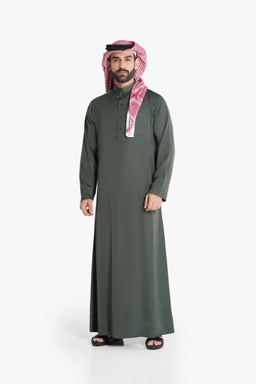 Kuwaiti Thobe | Traditional Kuwaiti Design with Luxurious Fabric (Green Color)